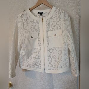 JONES New‎ York Lace Jacket Top White Sz. 6